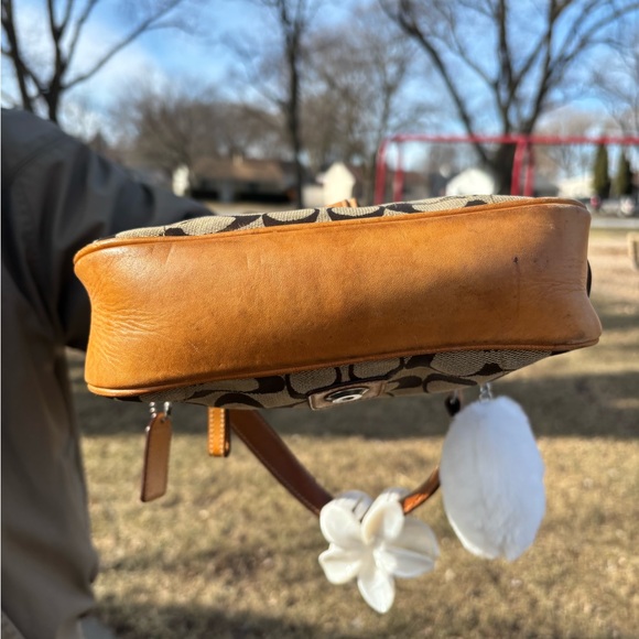 Coach Brown and Tan Handbag with White Accents - Picture 6 of 10